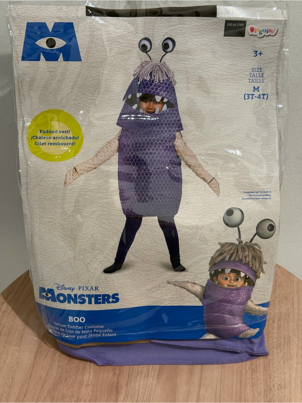 New Pixar Purple Monsters Boo Toddler Costume Halloween size 3t-4t.